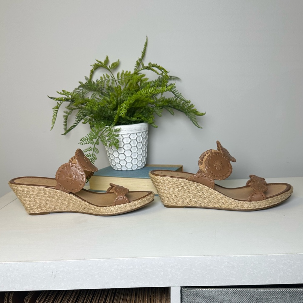 Jack Rogers Brown Shelby Vacation Resort Espadrille Rope Wedge Sandals Size 9.5 - Picture 7 of 9